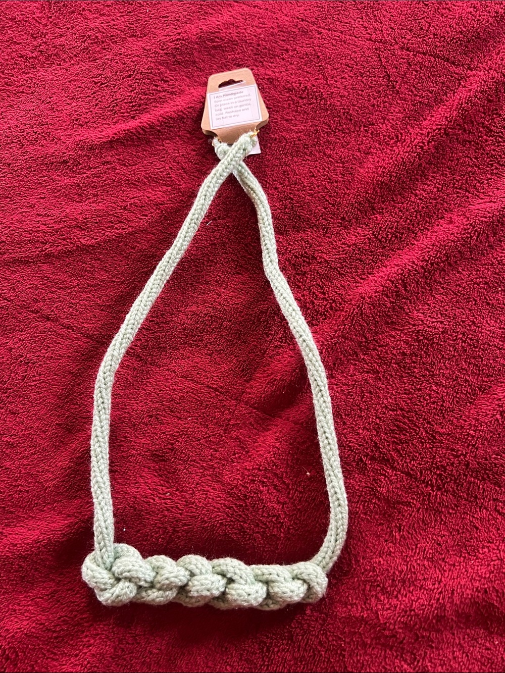 Braided Rope Statement Necklace in Light Sage